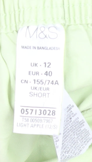 Marks and Spencer Women’s Green Cotton Capri Trousers Size 12