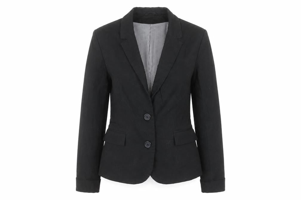 Vila Women's Black Single-Breasted Blazer Jacket Size M