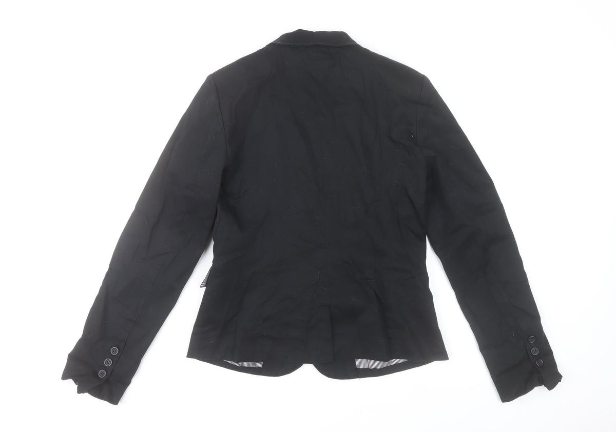 Vila Women's Black Single-Breasted Blazer Jacket Size M