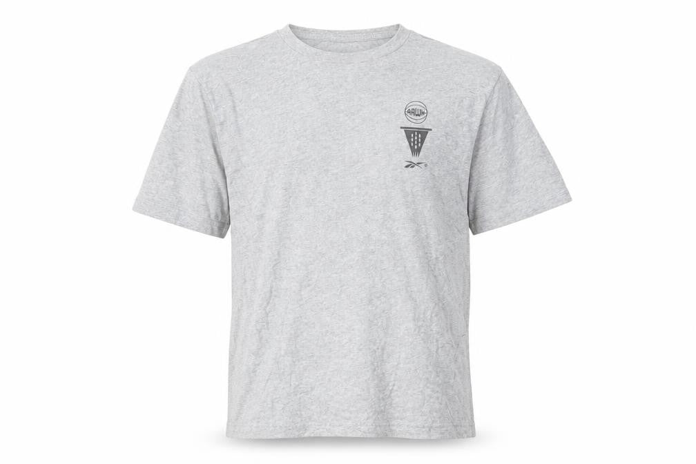 Reebok Men's Grey Graphic Print Crew Neck Short Sleeve T-Shirt Size S
