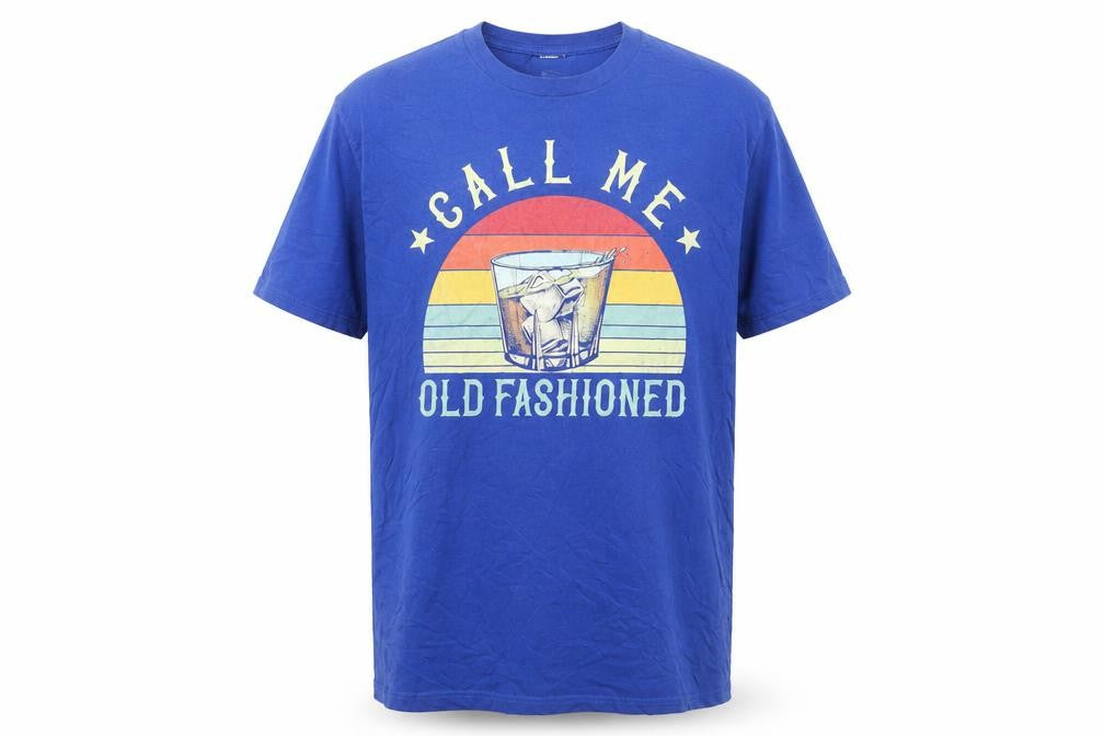 Port & Company Men's Blue Graphic 'Call Me Old Fashioned' T-Shirt M