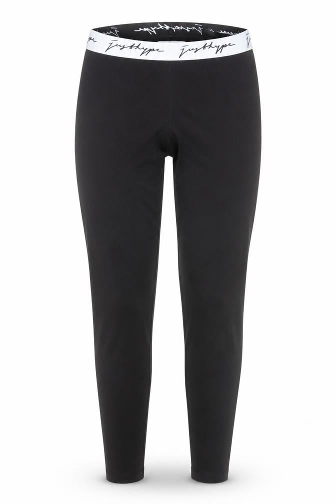 Just Hype Black Cotton Stretch Leggings Women Size 12 Ankle High Rise