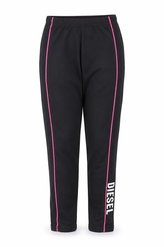 Diesel Womens Black XS Leggings with Pink Side Stripe