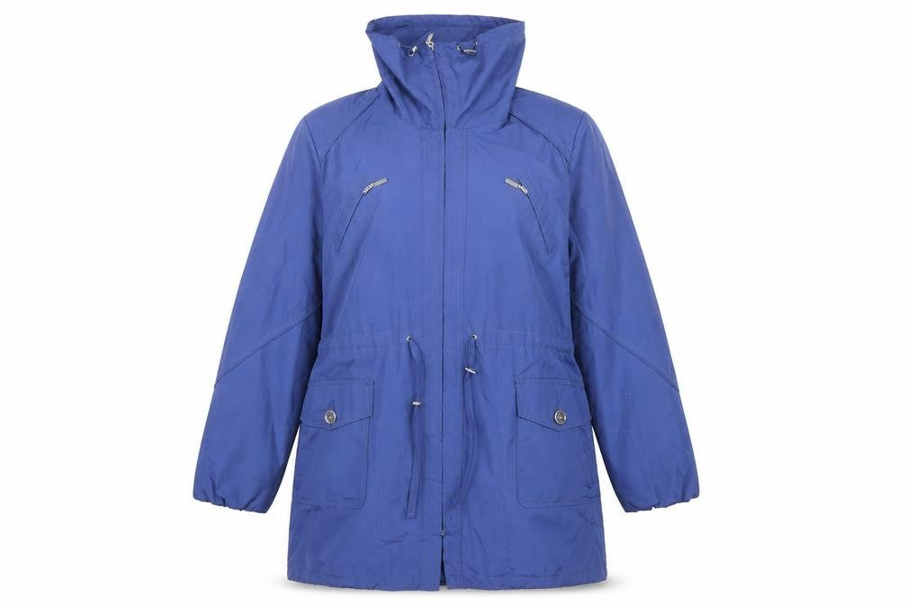 Apropos Womens Blue Hooded Parka Jacket XL Polyester Zip Pockets
