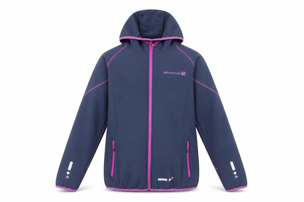 Trevoultion Girls Blue Softshell Hooded Jacket 15-16 Years Full Zip