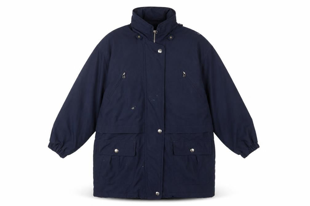 Marks & Spencer Women’s Blue Long Parka Coat Size 10 Lined Polyester