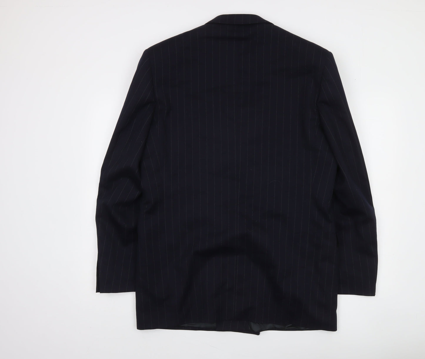 Horne Brothers Men's Black Pinstripe Wool Double-Breasted Blazer 40L Classic Fit