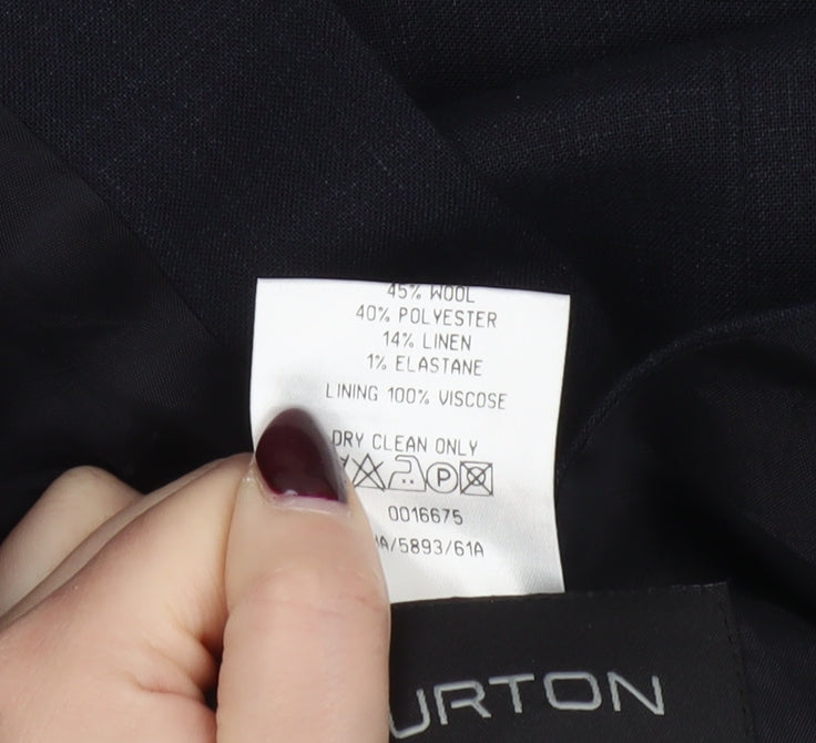 Burton Men's Black 42R Wool Blend Classic 3-Button Blazer