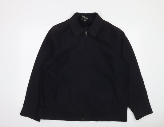 Country Road Men's Black XL Cotton Blend Zip-Up Casual Jacket
