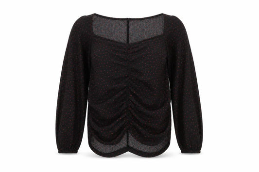 Sinsay Women's Black Red Polka Dot Long Sleeve Blouse Size 16
