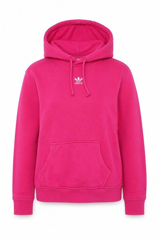 Adidas Women’s Pink Hooded Pullover Hoodie UK 8 Cotton Casual