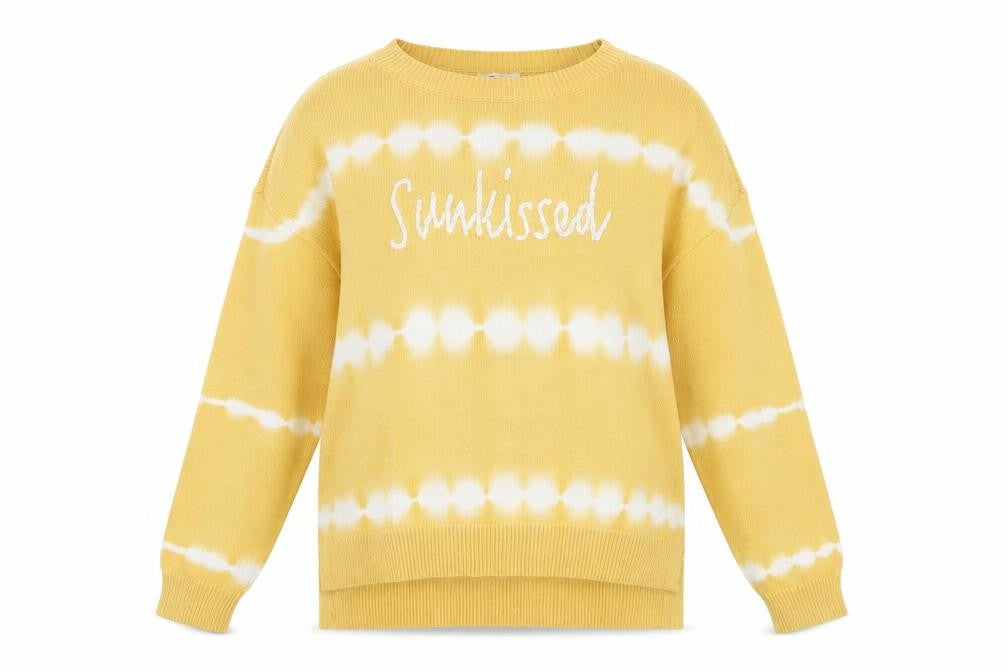 Tribal Jeans Women's Yellow Cotton Sunkissed Crew Neck Pullover Jumper M