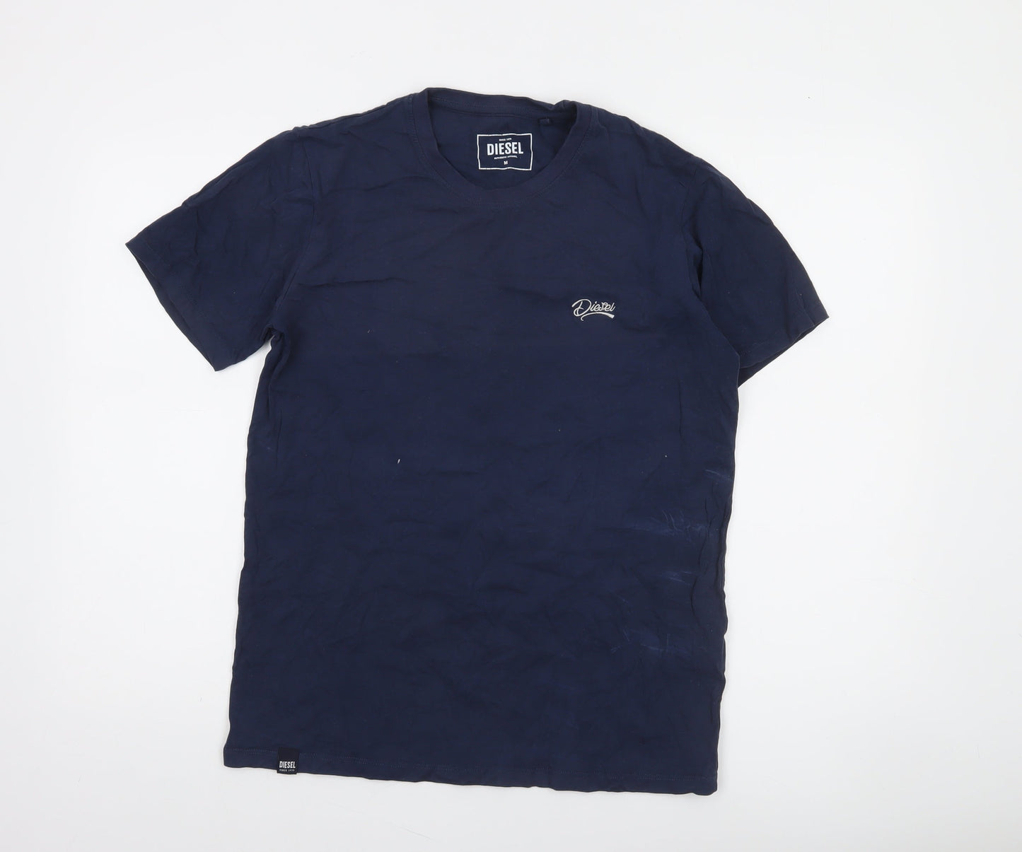 Diesel Mens Navy Blue Crew Neck Cotton Short Sleeve T-Shirt M