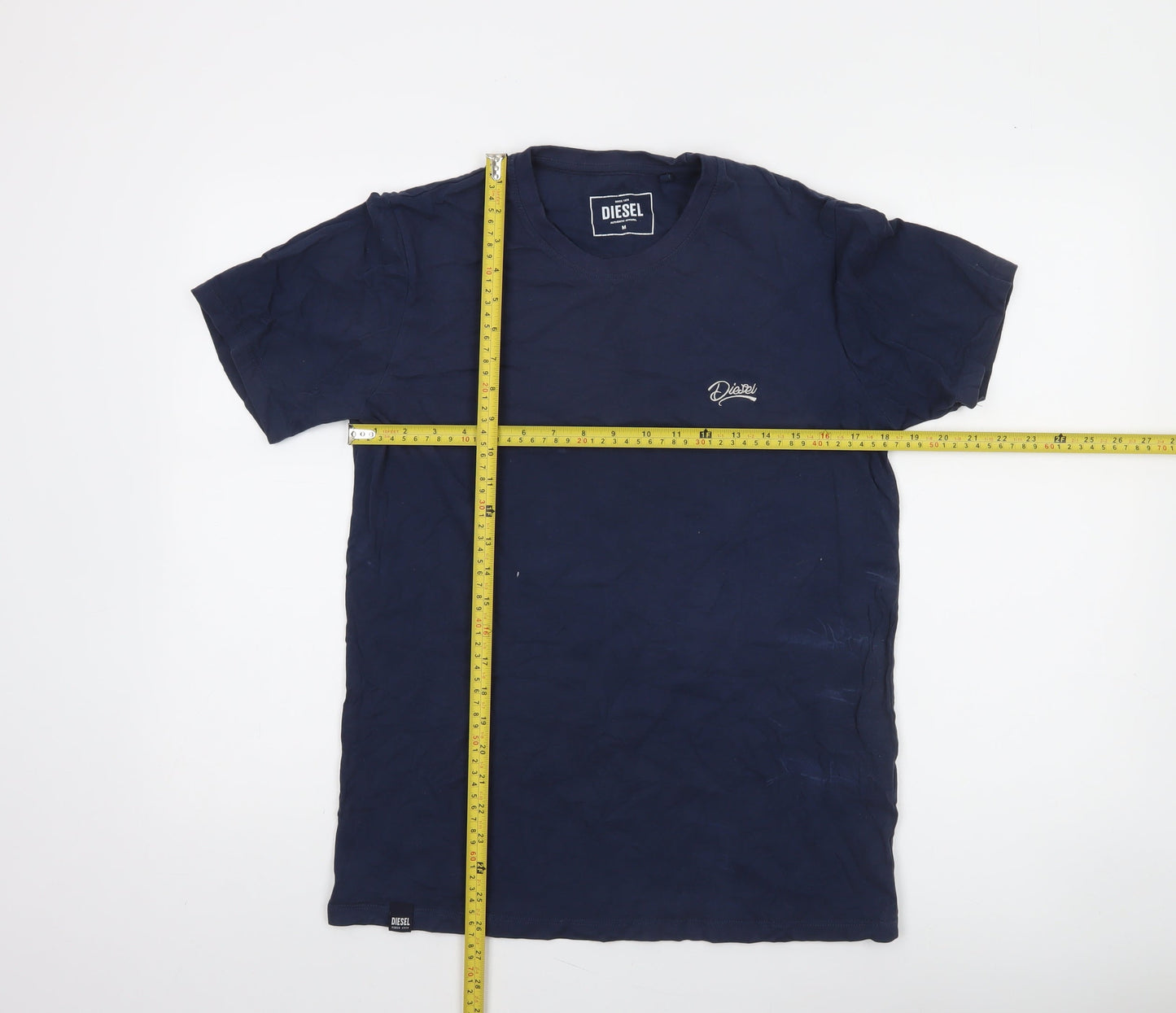 Diesel Mens Navy Blue Crew Neck Cotton Short Sleeve T-Shirt M