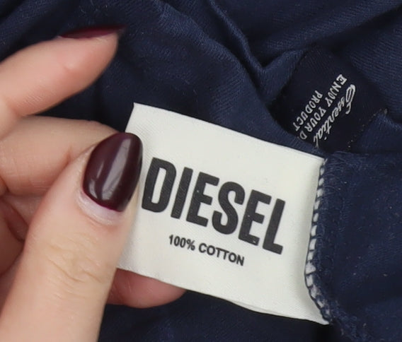 Diesel Mens Navy Blue Crew Neck Cotton Short Sleeve T-Shirt M