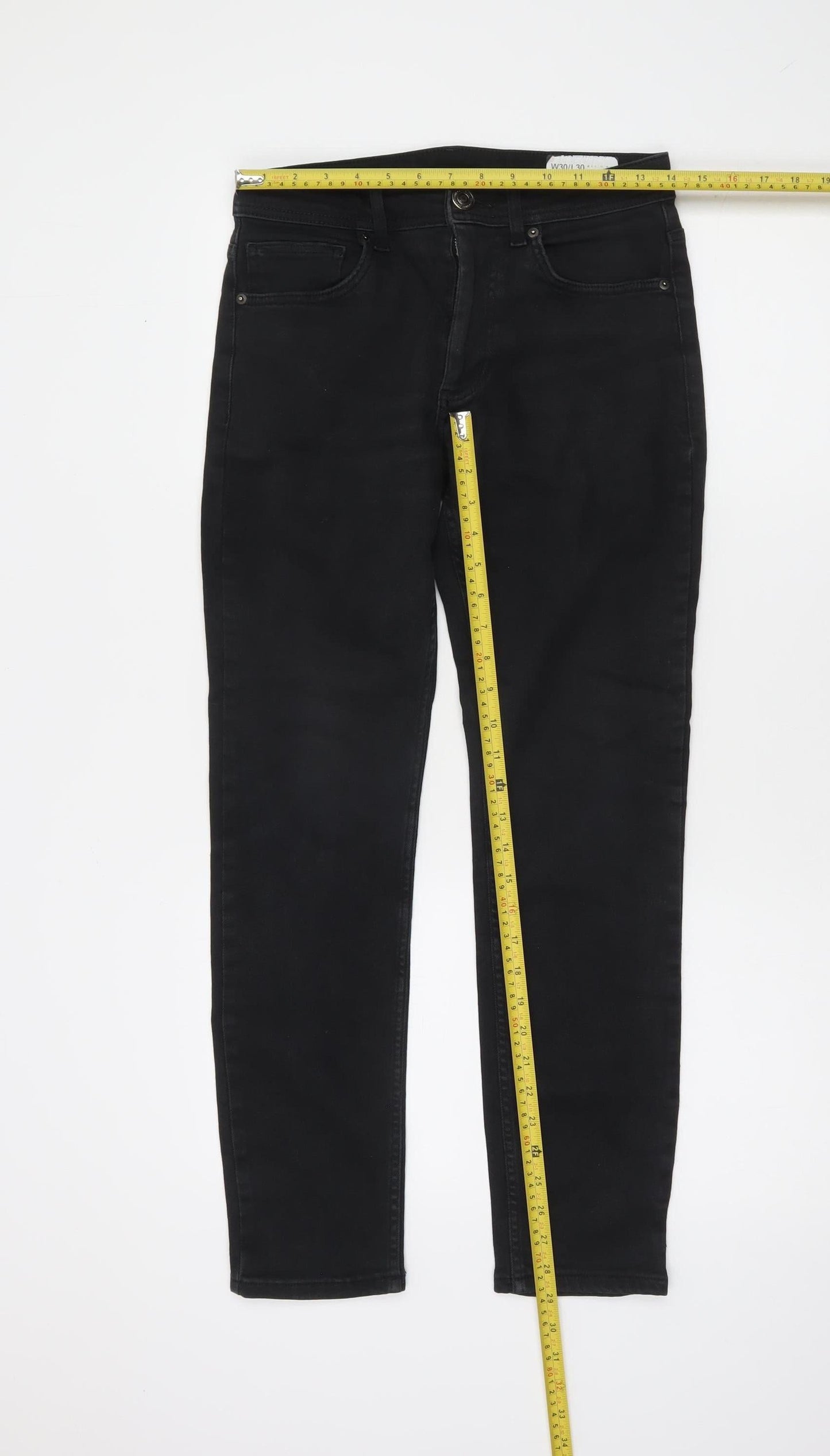 Denim Co. Men's Black Slim Fit Skinny Jeans 30W 30L