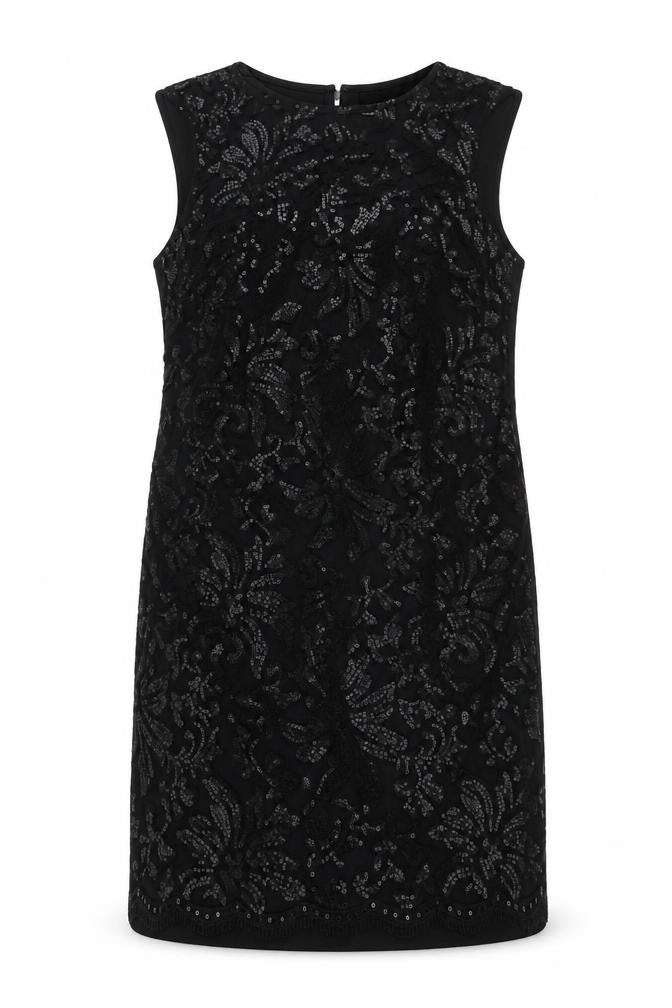SD Collection Women Black Size 16 Lace Sequin Sheath Cocktail Dress