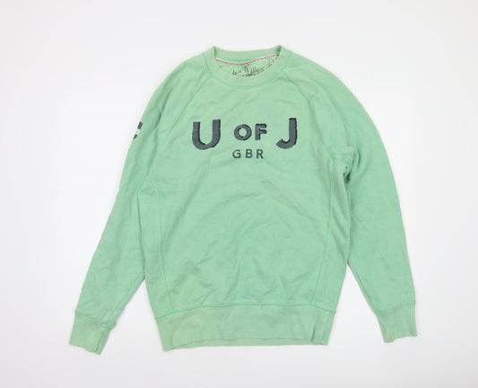 Jack Wills Men's Green Cotton Graphic Pullover Sweatshirt Size M