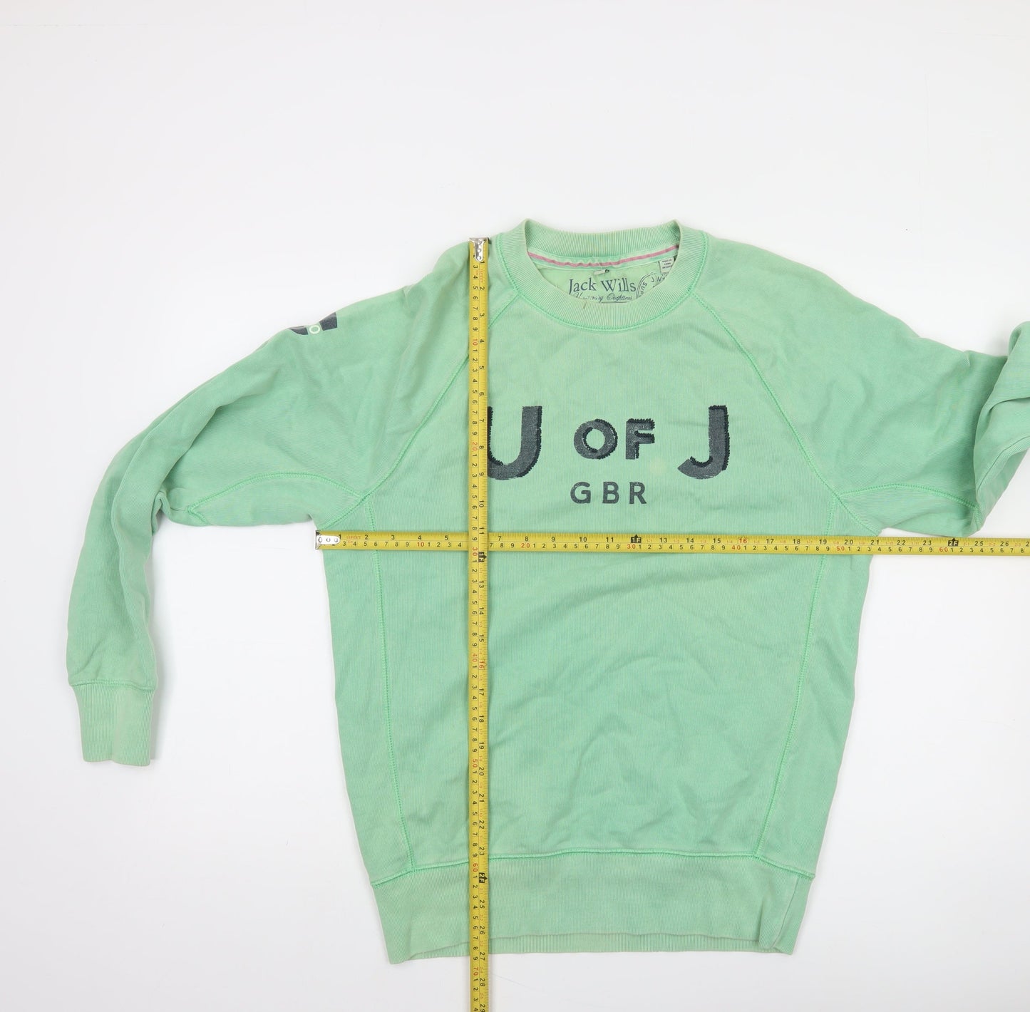 Jack Wills Men's Green Cotton Graphic Pullover Sweatshirt Size M