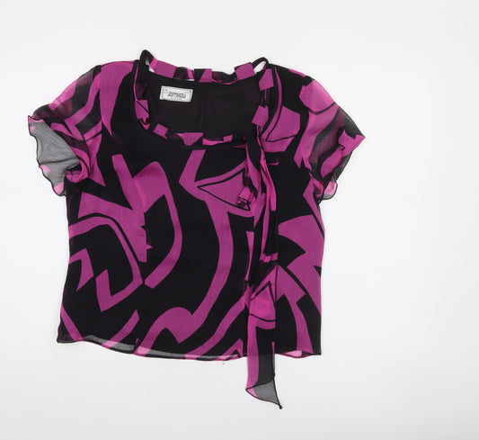 JomHay Womens Multicoloured Geometric Chiffon Tunic Blouse Size 16
