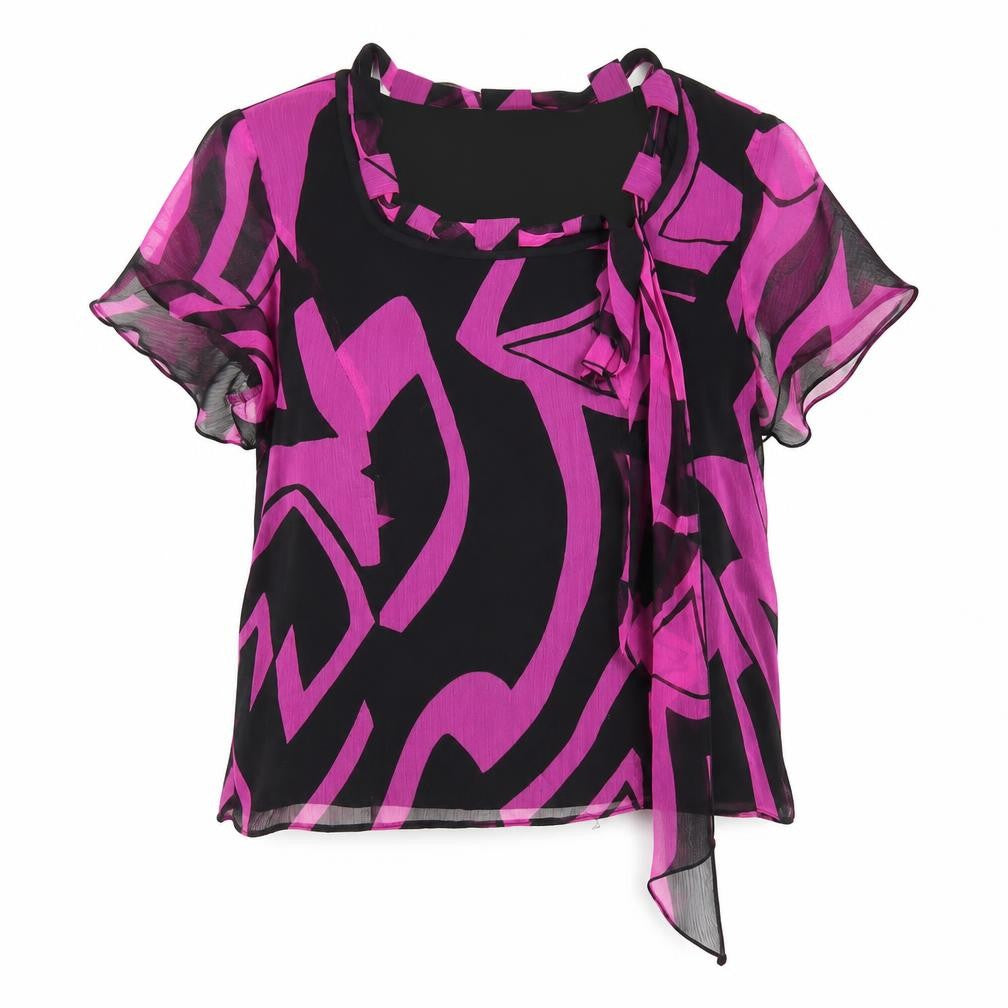 JomHay Womens Multicoloured Geometric Chiffon Tunic Blouse Size 16