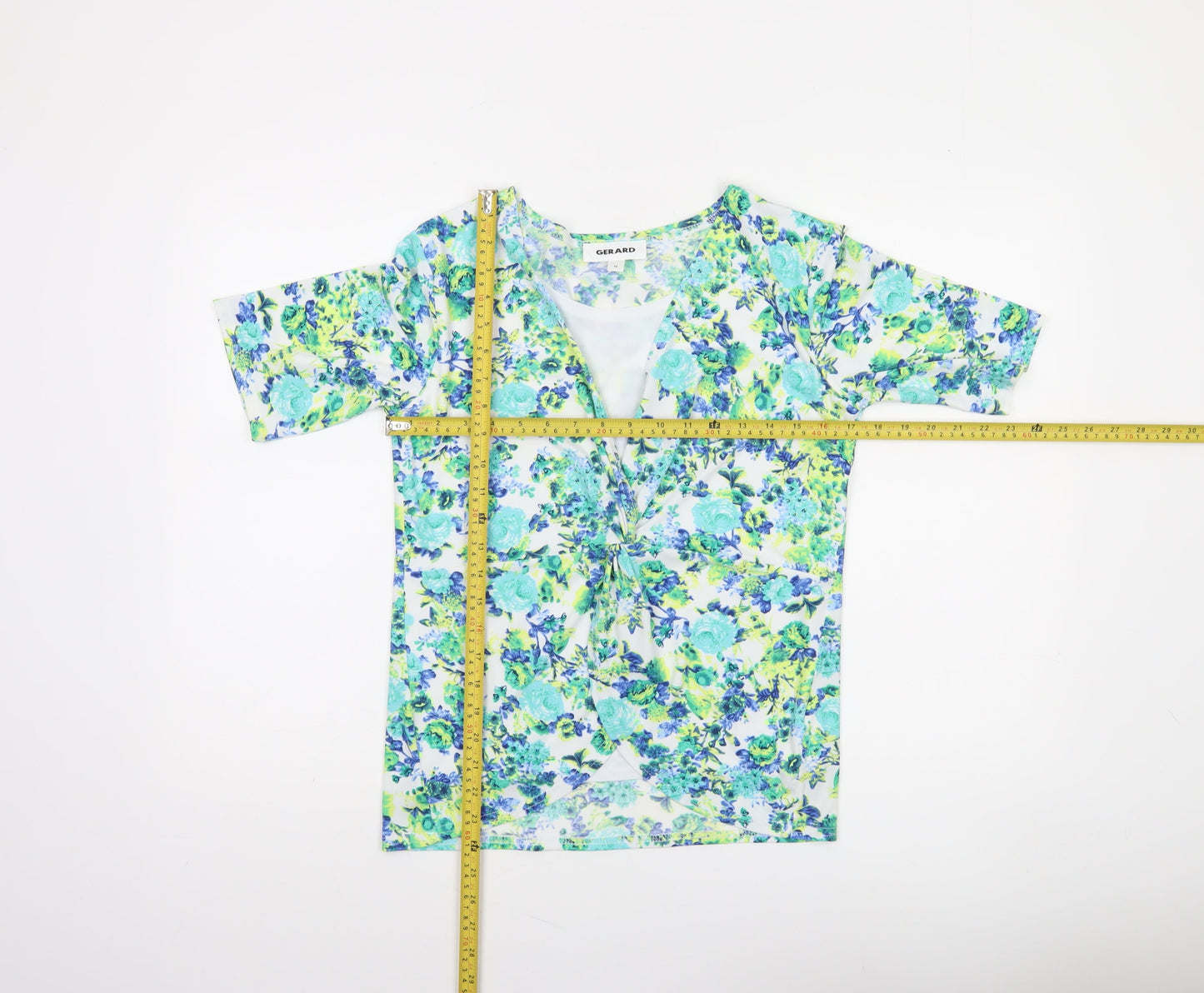 Gerard Womens Multicoloured Floral Wrap Blouse Size 10