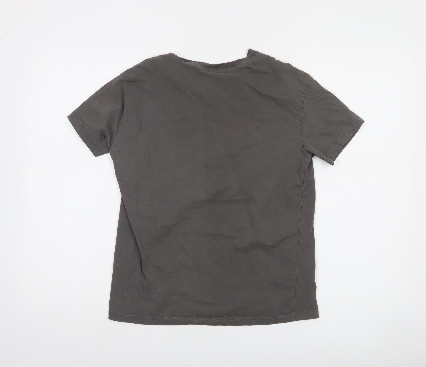 Pull & Bear Women's Grey 'Chase Sunsets' Cotton T-Shirt XS