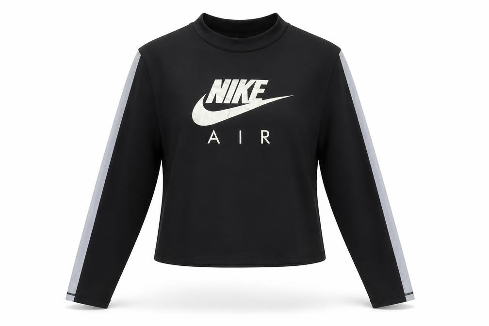 Nike Women Black Dri-FIT Air Long Sleeve Cropped T-Shirt M