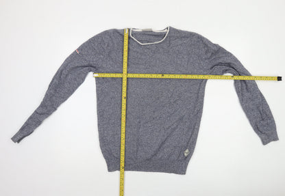 Diesel Men's Blue Cotton Crew Neck Pullover Jumper Size S