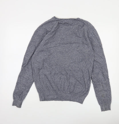 Diesel Men's Blue Cotton Crew Neck Pullover Jumper Size S