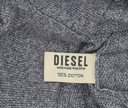 Diesel Men's Blue Cotton Crew Neck Pullover Jumper Size S