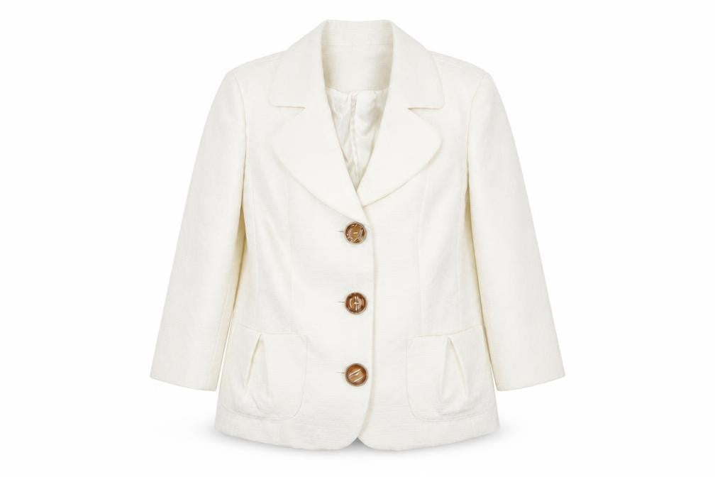 Atmosphere Women Ivory Textured Single-Breasted Blazer Size 16