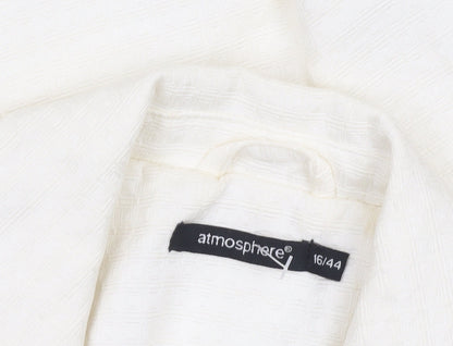 Additional view of Atmosphere Women Ivory Textured Single-Breasted Blazer, size 16