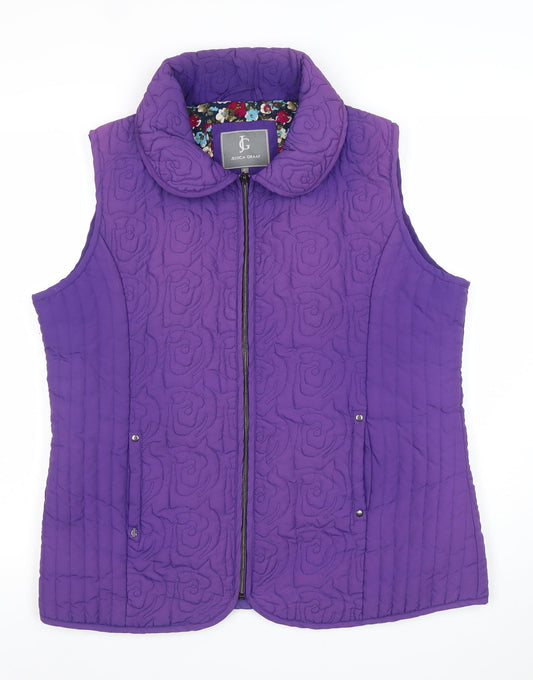 Jessica Graaf Women's Purple Quilted Sleeveless Waistcoat XL