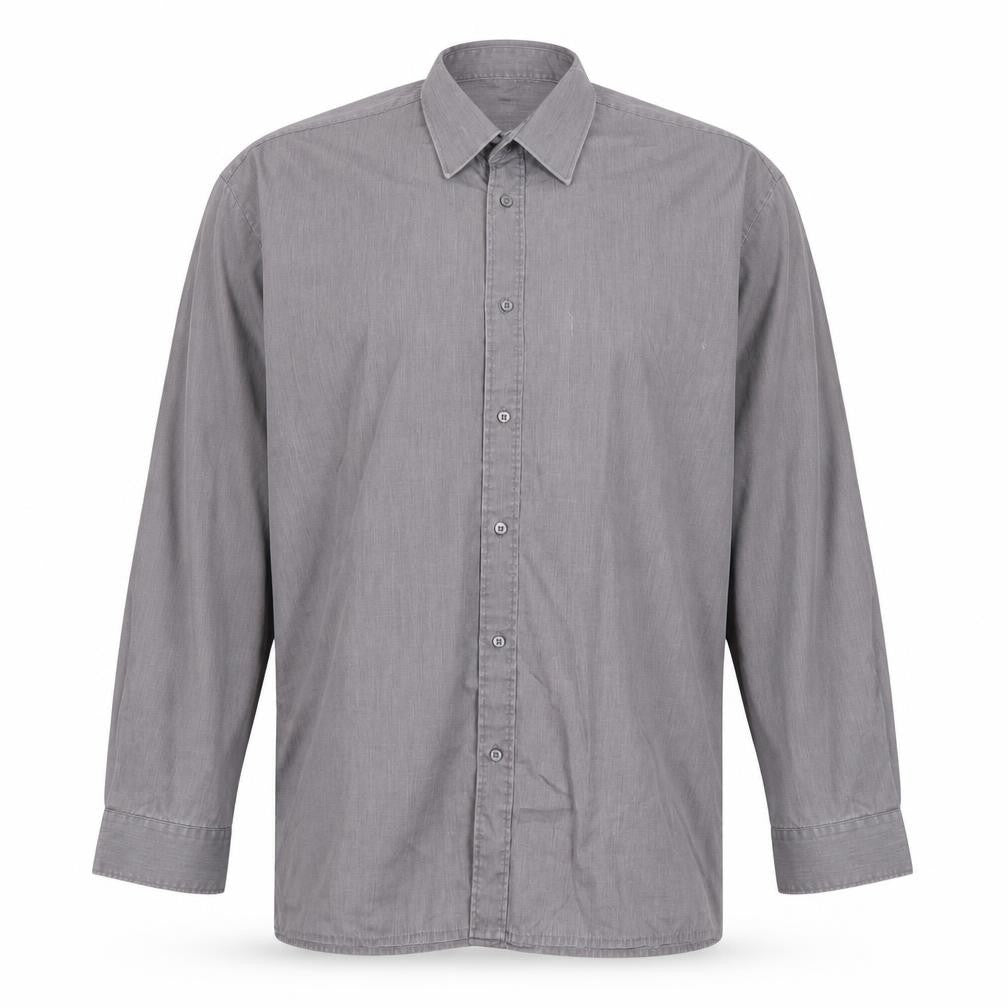 Hunter Men's Grey Long Sleeve Dress Shirt 16in 41cm Classic Fit