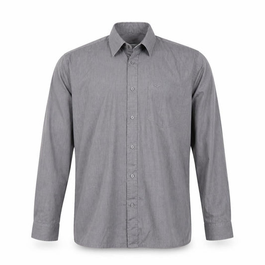 Hunter Men's Grey Long Sleeve Dress Shirt Size 15/38cm Classic Fit