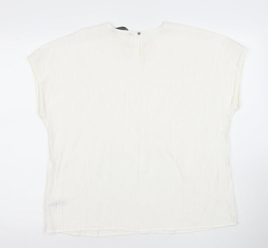 Dunes Stories Women's White Relaxed Fit Viscose Blouse Size 16