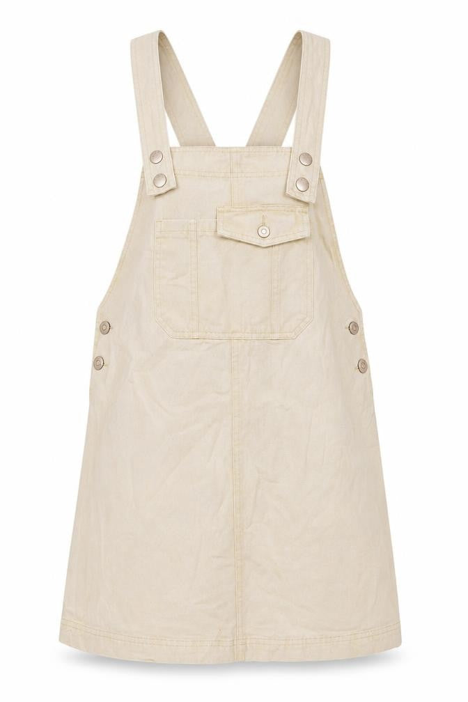 River Island Women Beige Cotton Pinafore Dress Size 10