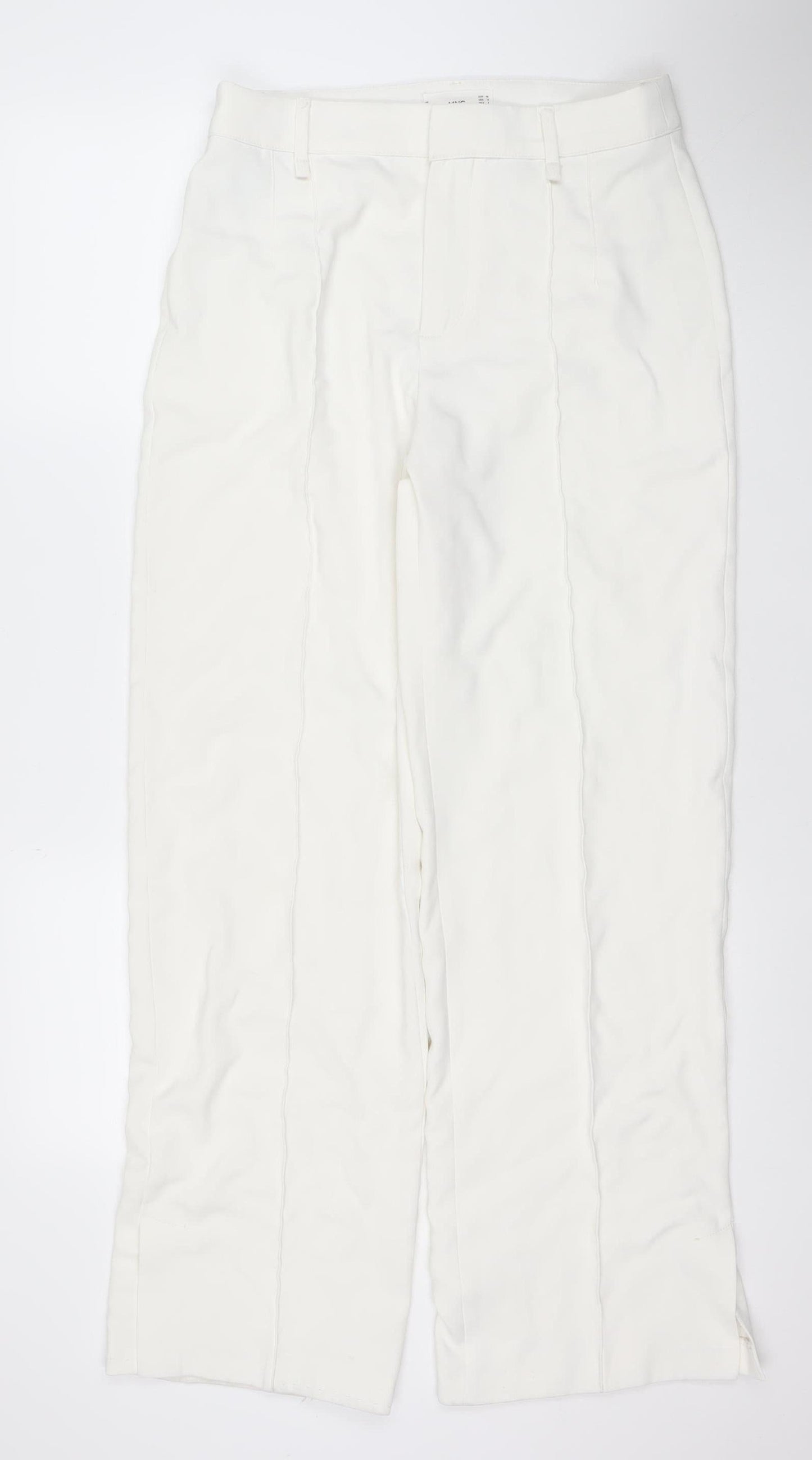 MNG Women’s Ivory Straight Leg Formal Trousers UK 12