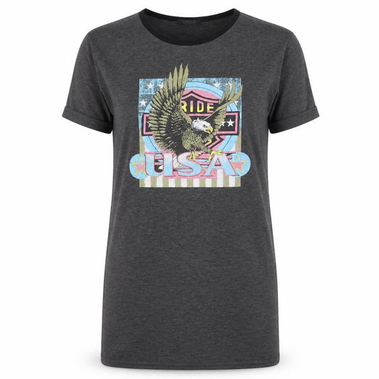 Missguided Women’s Grey USA Eagle Graphic T-Shirt Dress Size 8