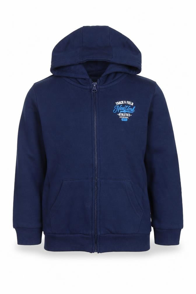 Dunnes Boys Navy Full Zip Hoodie 5-6 Years Cotton Blend