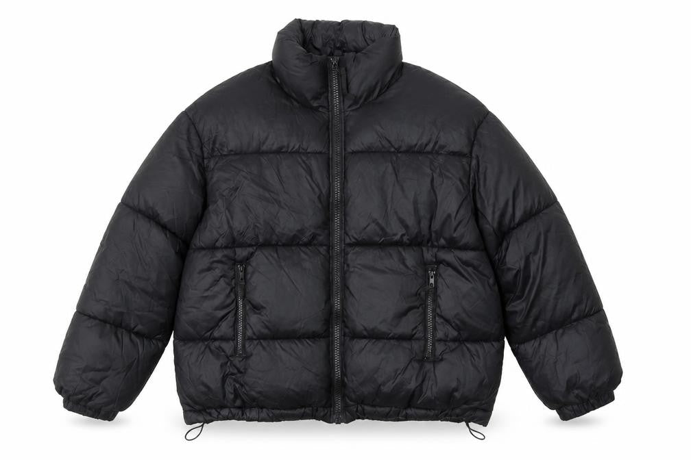 Weekday Womens Black S Benita Puffer Jacket Lightweight Winter Coat