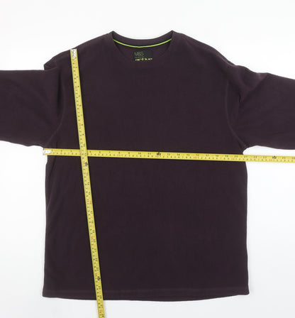Marks & Spencer Men's Purple Fleece Sweatshirt M Regular Fit Active