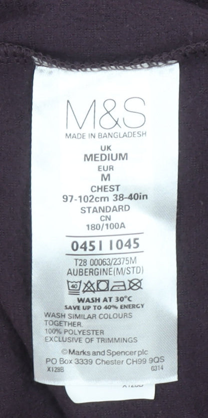Marks & Spencer Men's Purple Fleece Sweatshirt M Regular Fit Active