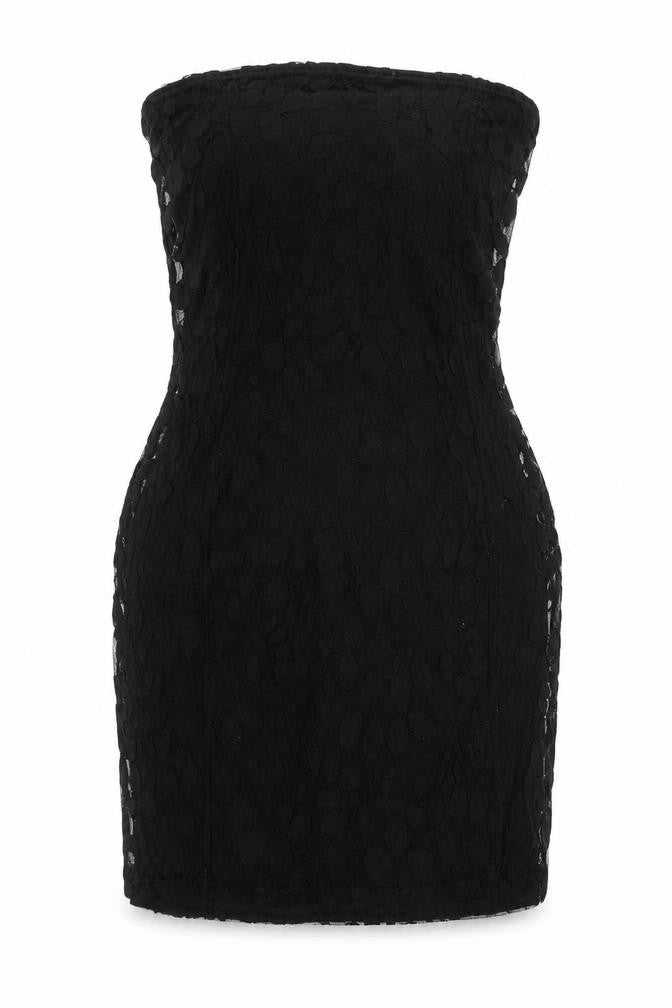 Boohoo Women’s Black Strapless Bodycon Lace Short Dress Size 10