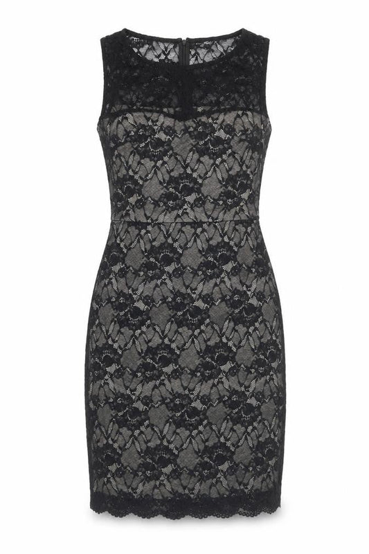 Mango Women’s Black Lace Sheath Dress Size 10 Party Cocktail Formal