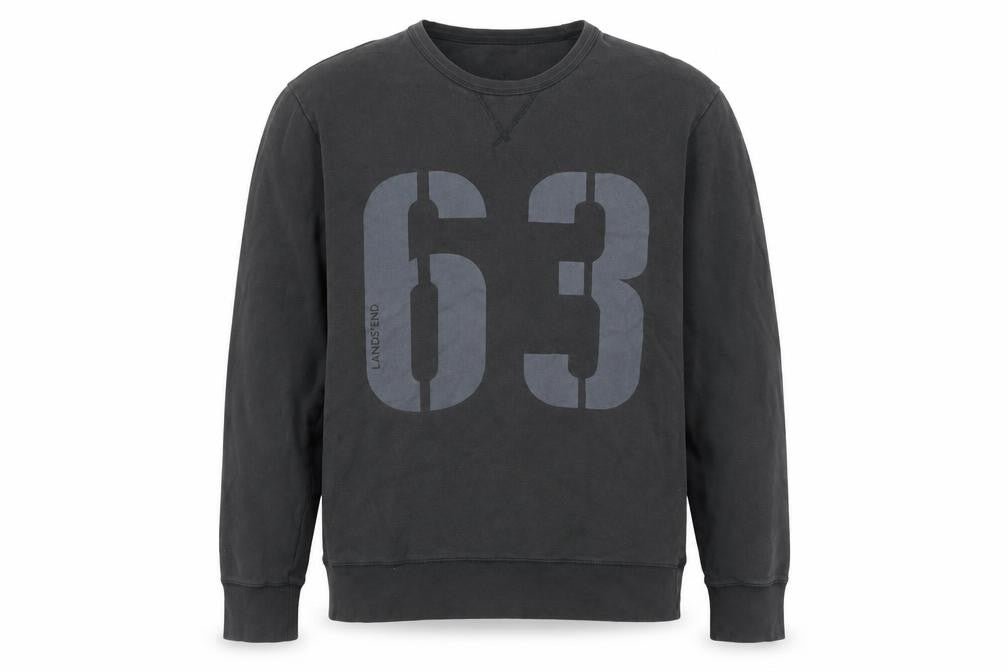 Lands' End Men's Black L Pullover Sweatshirt Graphic Print