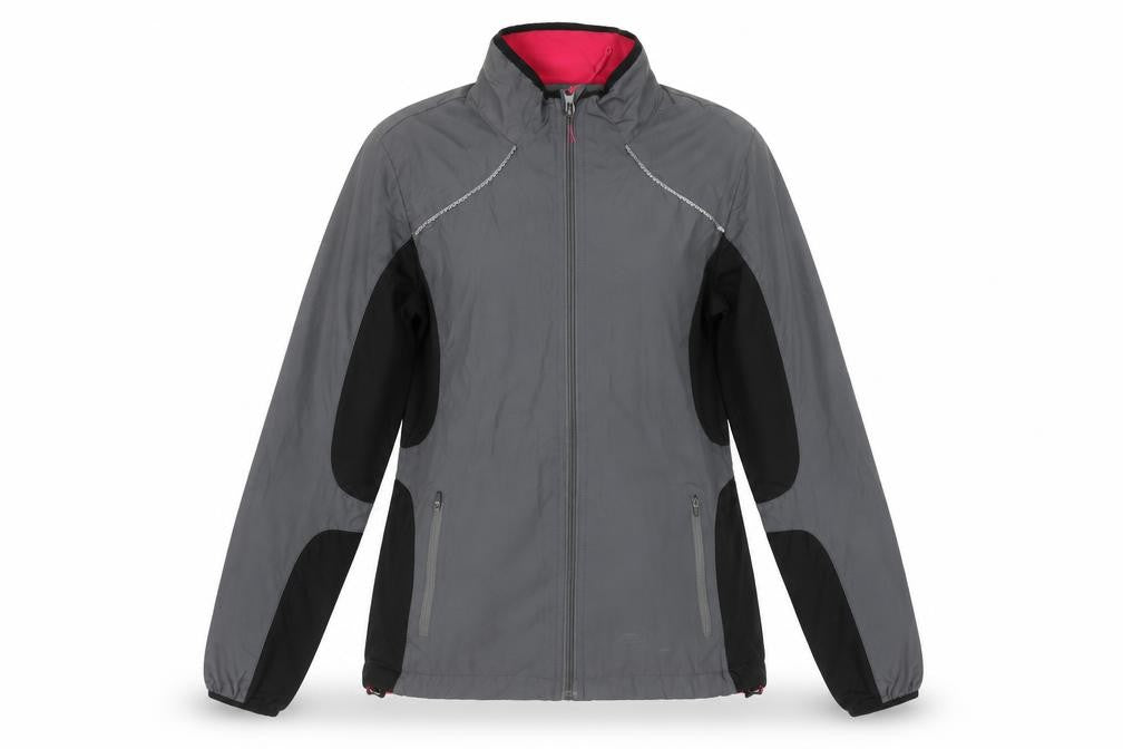 MPG Womens Grey Lightweight Windbreaker Jacket Size 12