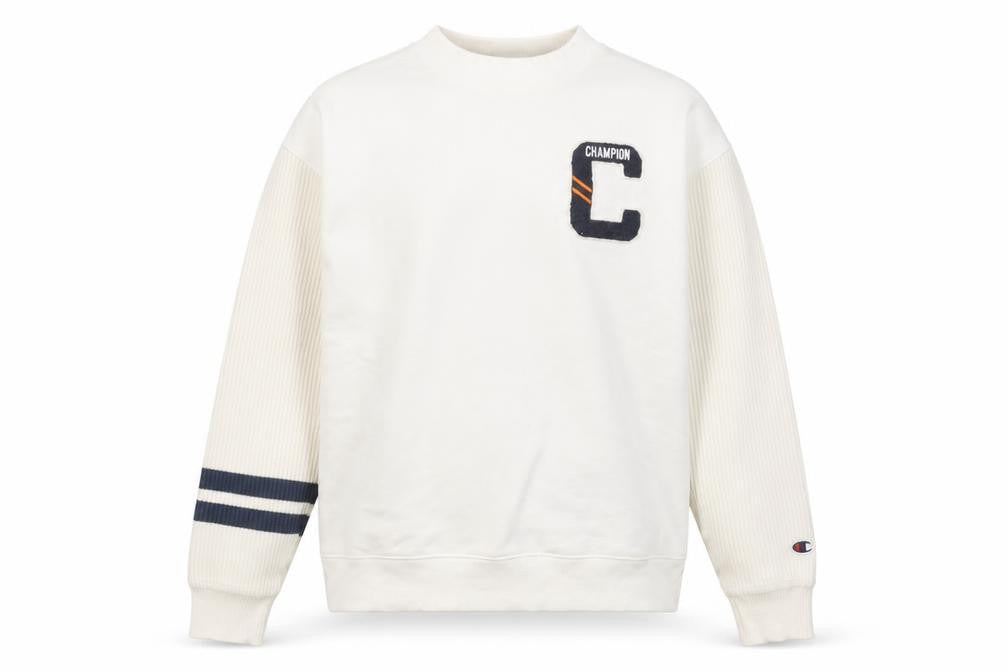 Champion Men's Beige XS Sweatshirt Crew Neck Logo Pullover