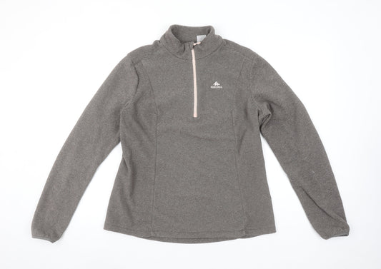 Quechua Womens Grey 1/2 Zip Fleece Pullover Sweatshirt 2XL